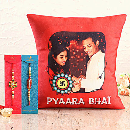 Online Personalised Cushion & Designer Rakhi Set