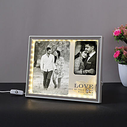 Personalised 2 In 1 LED White Photo Frame
