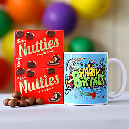 Happy Birthday Mug & Nutties:Candies