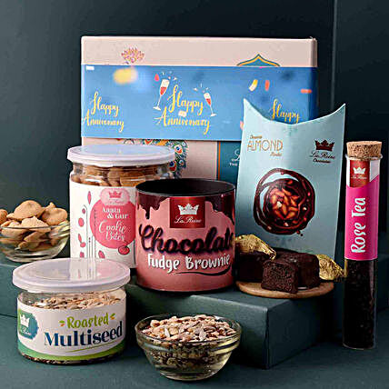 Brownie & Cookies Anniversary Hamper:Send Gourmet Gifts