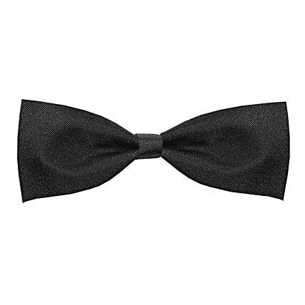 Men Black Plain knotted Bow Tie