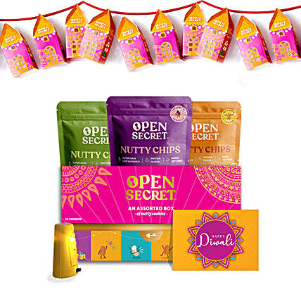 Auspicious Diwali Open Secret Cookies & Chips Hamper