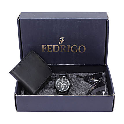 Fedrigo Men's Sunglasses With Wallet & Watch:Accessories