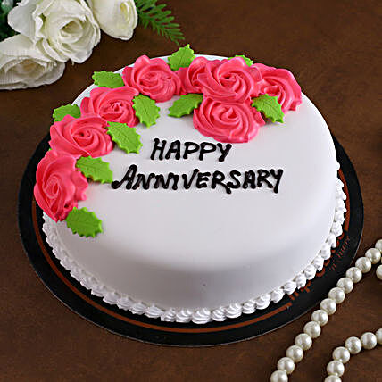 Anniversary Floral Truffle Cake:Fondant Cakes