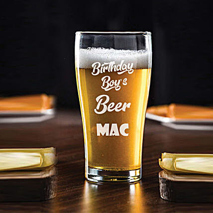 Personalised Birthday Boy Beer Glass:Personalised Glassware