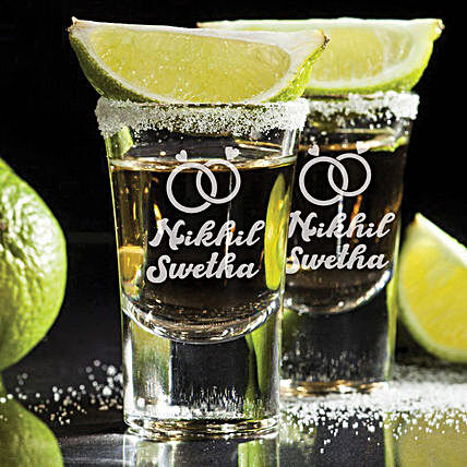 Personalised Couple Special Shot Glasses Set of 2:Personalised Tequila Shot Glass