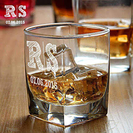 Personalised Initials Whiskey Glass Set of 2