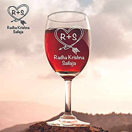Personalised In Love Wine Glass Set of 2:Personalised Glassware