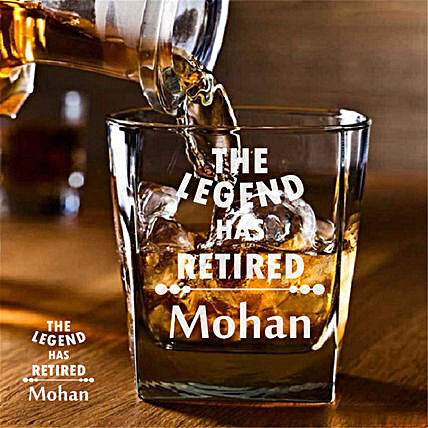 Personalised Legend Retired Whiskey Glass Set of 2