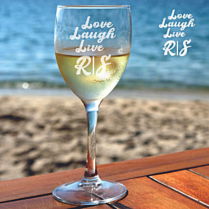 Personalised Love Laugh Live Wine Glass Set of 2