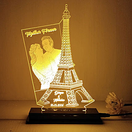 Personalised Eiffel Tower LED Lamp
