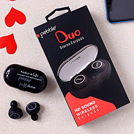 Personalised Pebble Duo Wireless Earbuds
