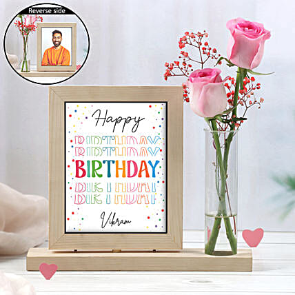 Personalised Birthday Special Frame With Pink Roses-picture-43