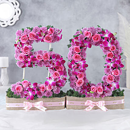 Half Century Celebration Roses N Daisies Arrangement-picture-39