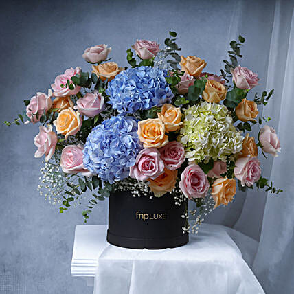 Hydrangea N Rose Pastel Petal Bliss