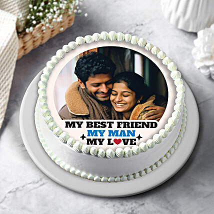 Pineapple Photo Cream Cake for Your Man-picture-24