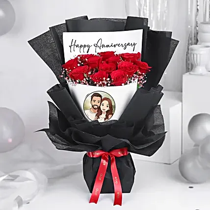 Gibli Art Blissful Love Greetings Rose Bouquet