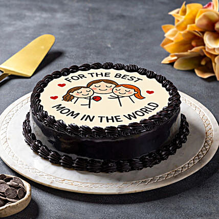 Choco Photo Cream Cake for Mom Half Kg-picture-29