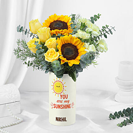 Yellow Radiance Floral Vase for Birthday-picture-21