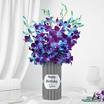 Elegant Orchid Charm Birthday Vase