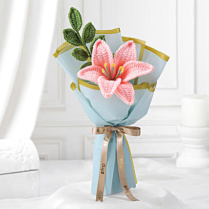 Soft Pink Crochet Lily Bouquet-image-32