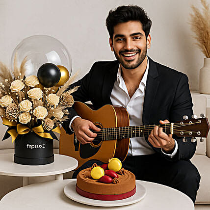 Rustic Floral N Balloon Decor with Live Guitarist Surprise-picture-19
