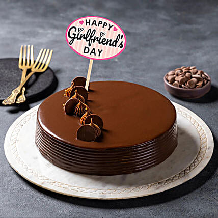 Eggless Sweet Truffle Hug Cake for Girlfriends Day 500 g-image-3