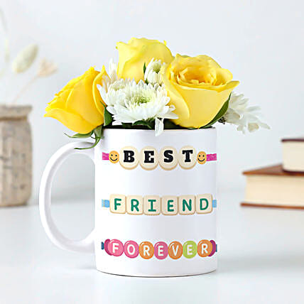 Charming Yellow Rose and White Daisy Ceramic Mug-image-8