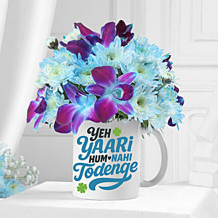Delicate Blue Orchid and Daisy Mug for Friends-image-8