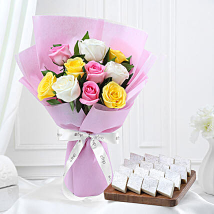 Mixed Roses with Kaju Katli-picture-38