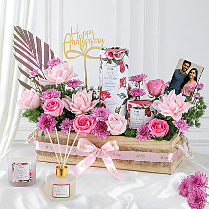 Romantic Anniversary Bloom N Keepsake Crate-picture-23