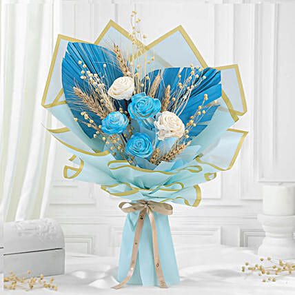 Elegant Blue Dried Arrangement