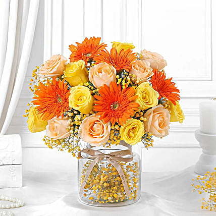 Gerbera N Rose Bloom Jar