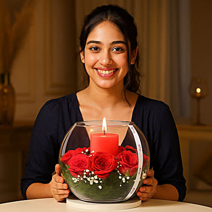 Rose N Scented Candle Romantic Anniversary Gift