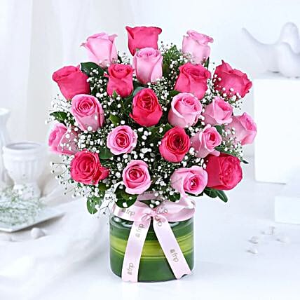 Blushing Pink Roses Vase Arrangement-picture-40