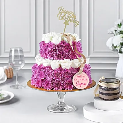 Chocolate Delight Floral Cake Arrangement-image-35