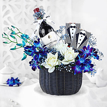 Elegant Orchid and Rose Basket-picture-29