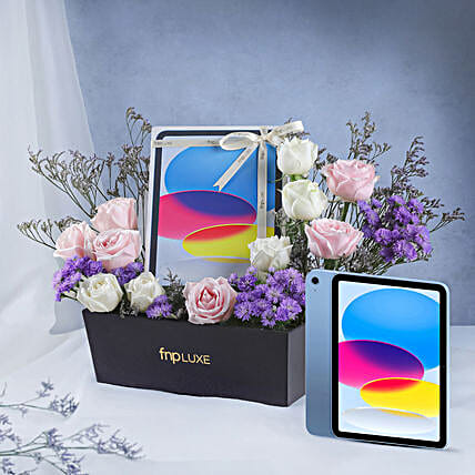 Luxe Bloom Apple iPad Box Blue