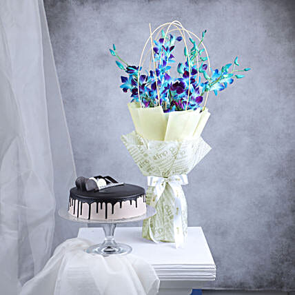 Magical Orchids with Cake Gift Combo-picture-33