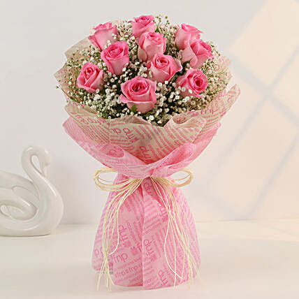 Mesmerizing Pink Roses Bouquet-image-44