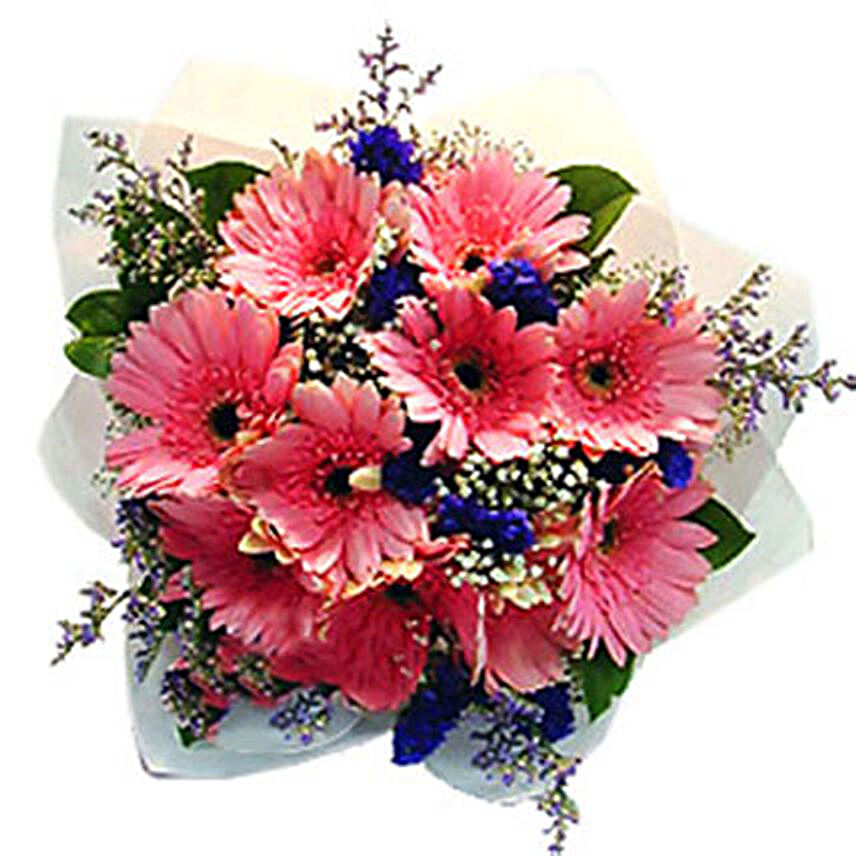 Charming Gerberas Bouquet:Send Carnation Flower to Malaysia
