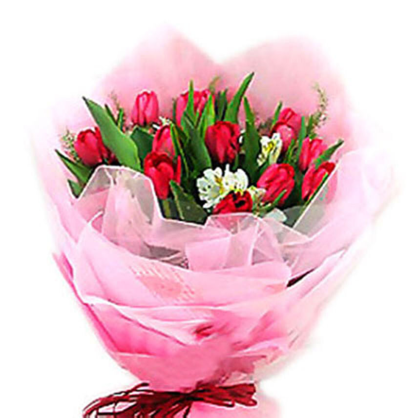 Color Play Of Tulips:Send Flower Bouquets to Malaysia