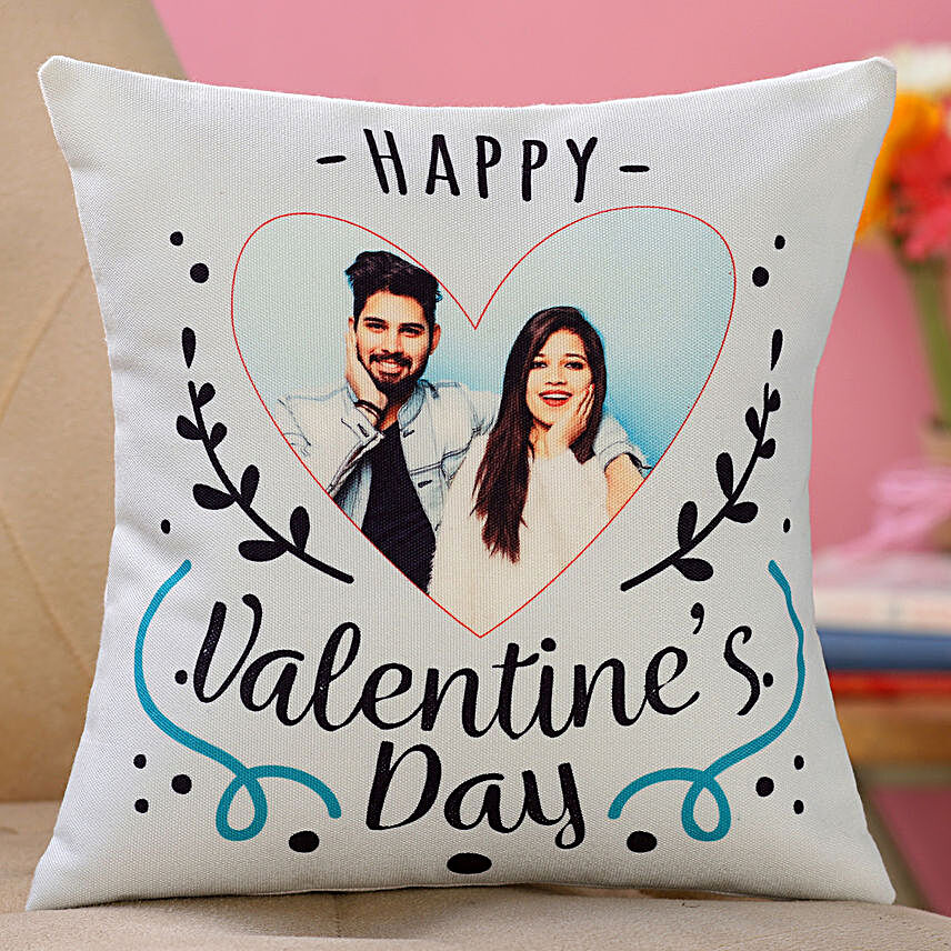 Hearty Love Personalised Valentine Day Cushion Hand Delivery