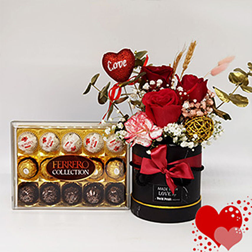 Flower And Chocolate Gift Set:Send Gifts to Kota Kinabalu