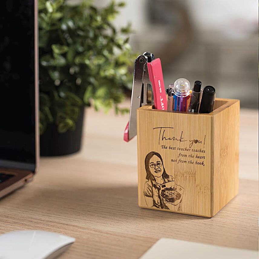 Personalised Bamboo Pen Holder:Send Fathers Day Gifts to Malaysia