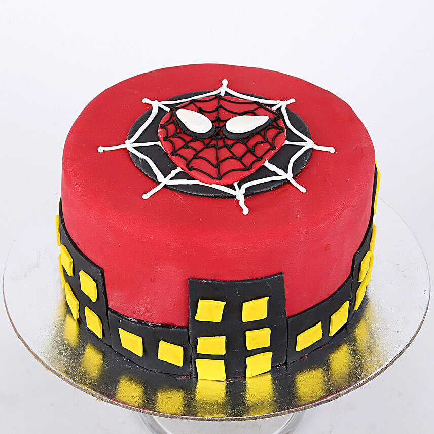 Round Fondant Spiderman Cake