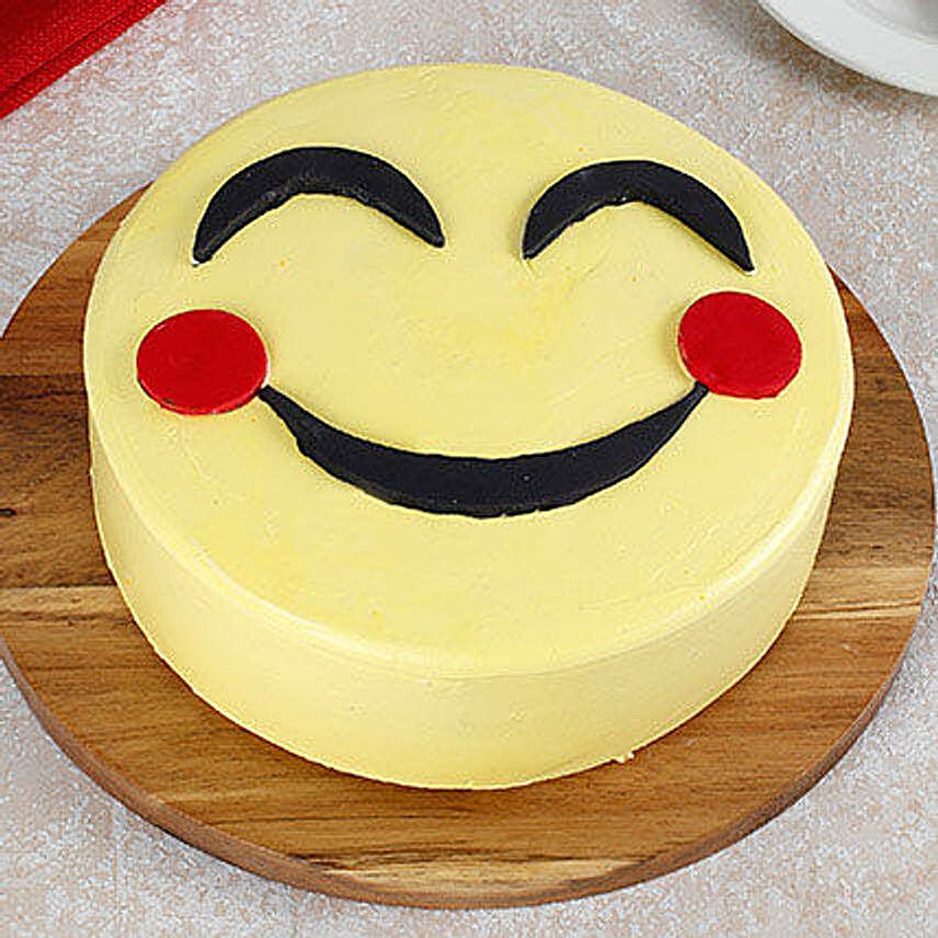 Blush Emoji Cake:Cartoon Cake Delivery in Malaysia