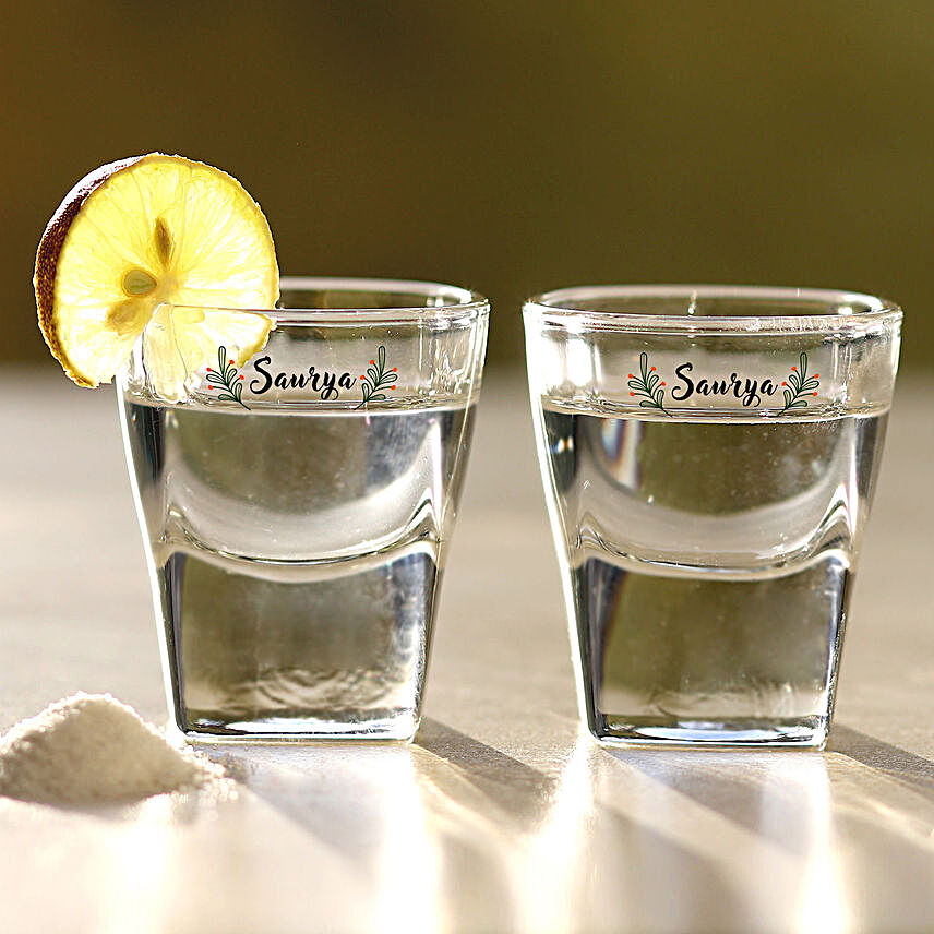 Ocean Personalised Shot Glass Set Of 2:Send Propose Day Gifts to Malaysia