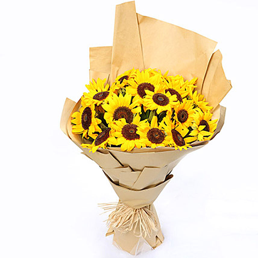 Blooming 20 Sunflowers Bouquet:Sunflowers to Malaysia