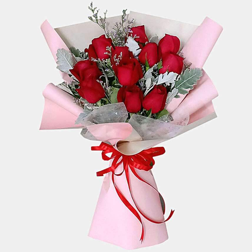 Exotic 12 Red Rose Bouquet:Send New Year Gifts to Malaysia